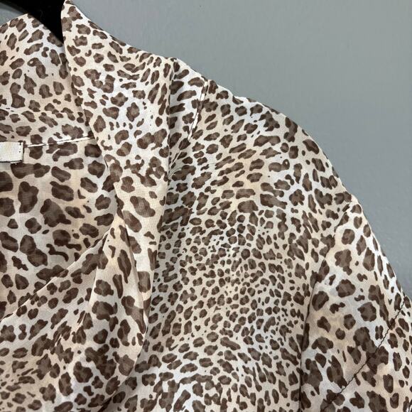 Quintessential Women's Leopard Print Semi-Sheer Retro Top - Large - Secretary - Picture 2 of 7